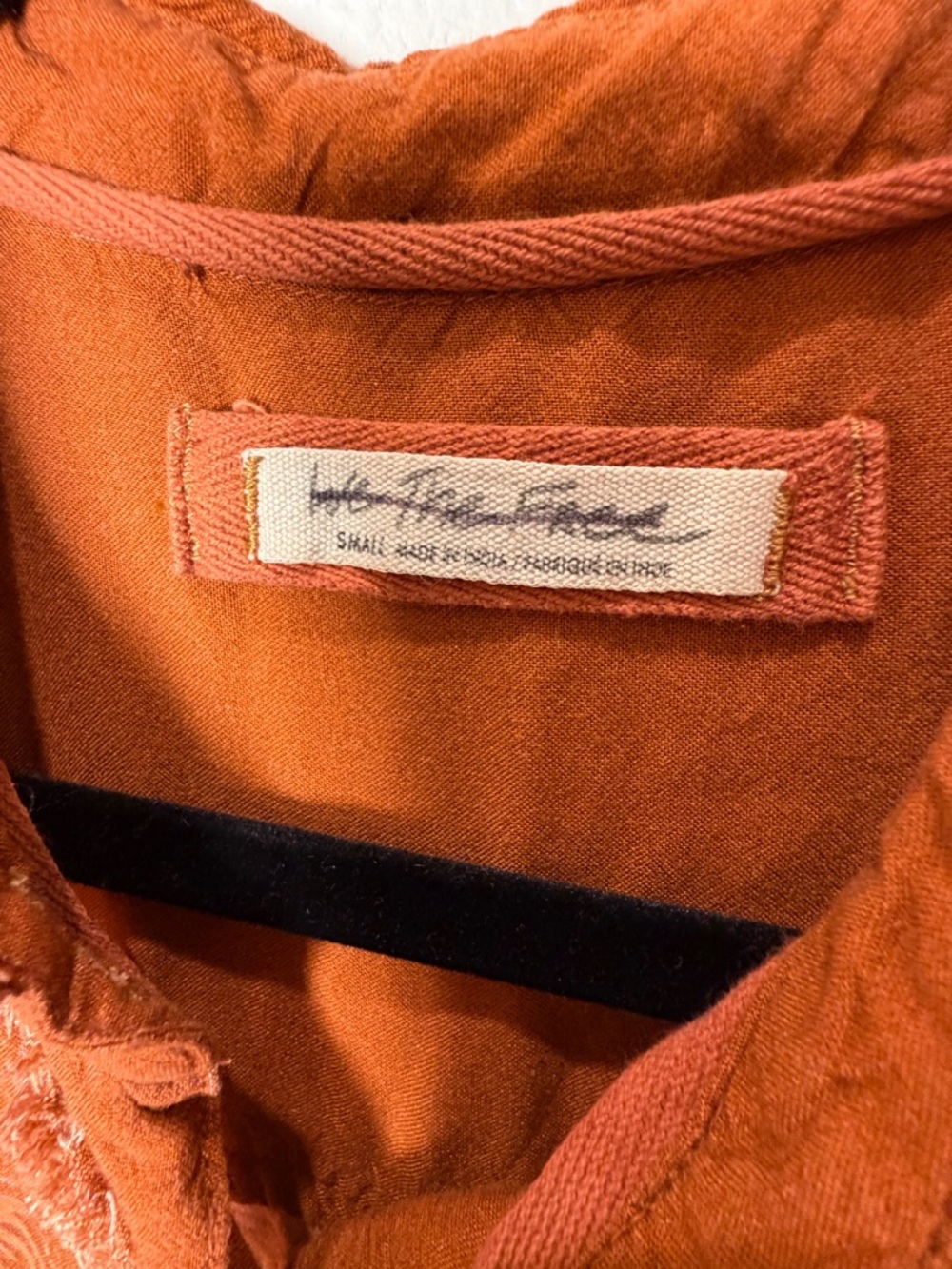 We The Free FP Share Good Vibes Monkey Island Button Down | Rust Boho S - Picture 7 of 9